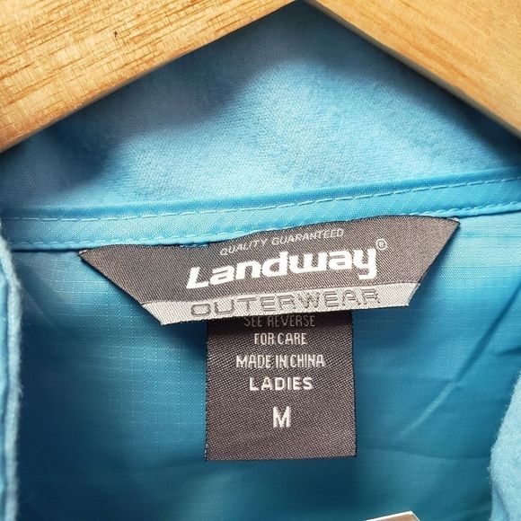 💙🖤 NWT Landway Blue Windbreaker Jacket Coat - Picture 5 of 13